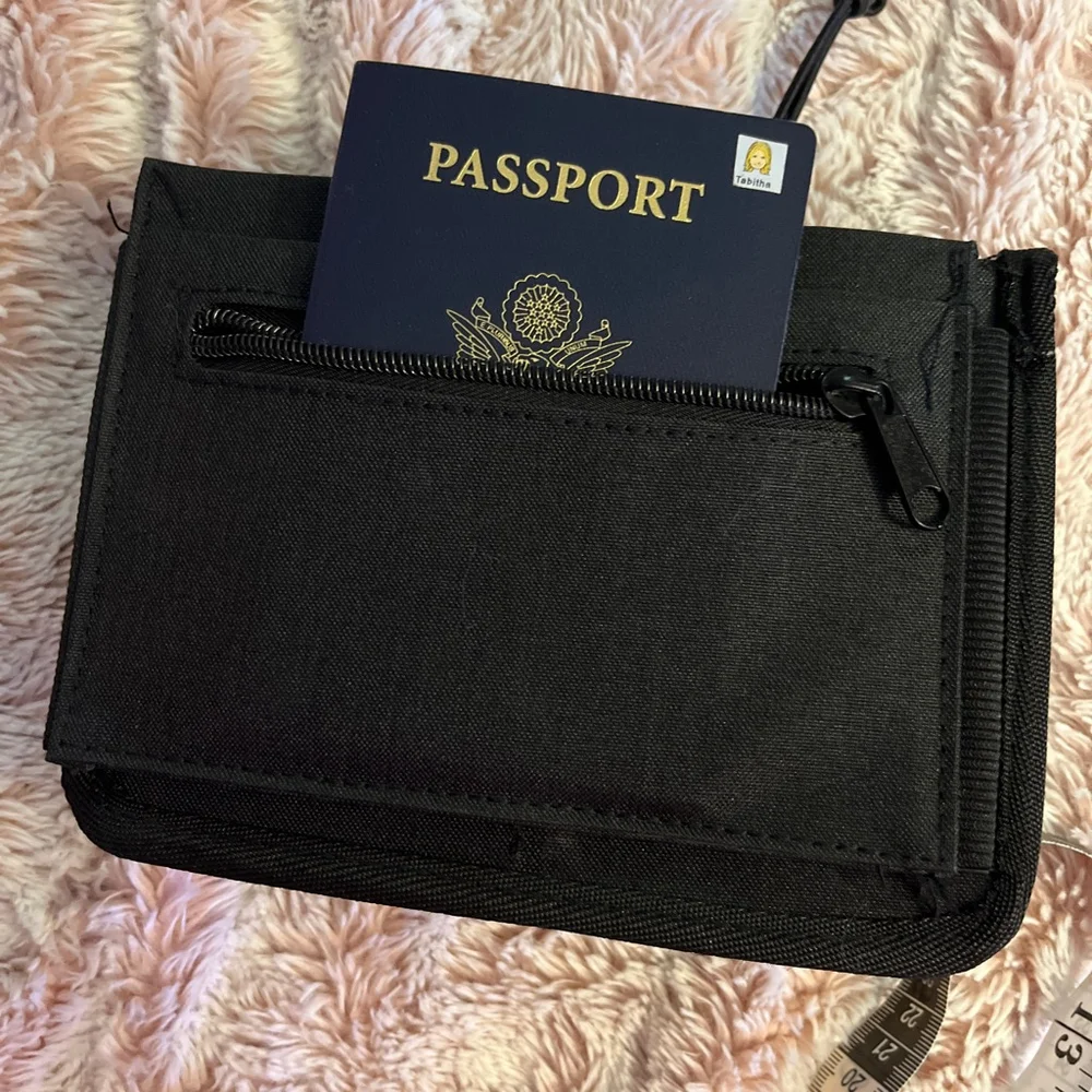 Travel Luggage Handle Organizer Black Cup Holder Zipper Pocket